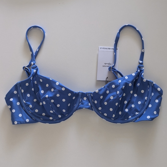 {WeWoreWhat} Brand New Palace Blue Vintage Bra Top - Picture 5 of 10